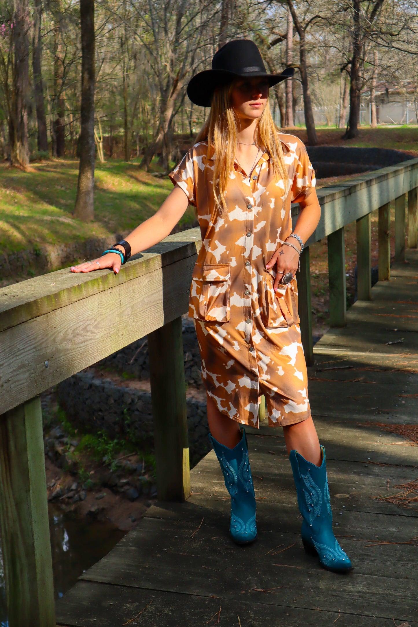 MK055 Deep South Short Sleeve Button Up Duster - 4 Colors