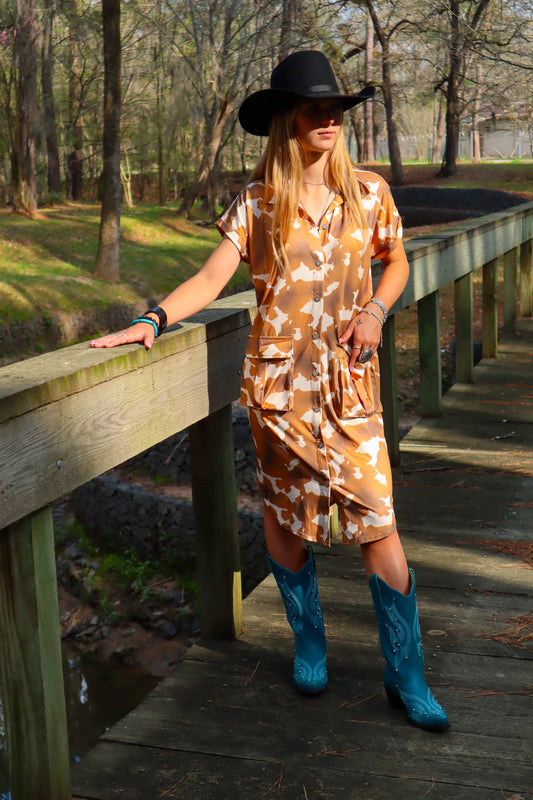 MK055 Deep South Short Sleeve Button Up Duster - 4 Colors