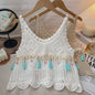 Vintage Fringe Hollow-Out Sleeveless Knit Top