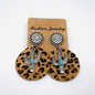 Western Style Cactus Animal Skin Double Charm Earrings