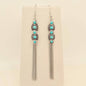 Turquoise Charm Chain Fringe Dangle Earrings