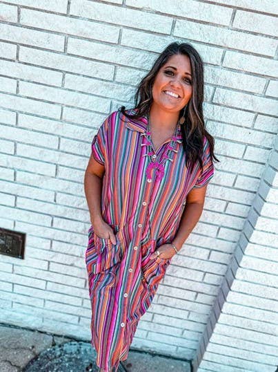 MK055 Deep South Short Sleeve Button Up Duster - 4 Colors