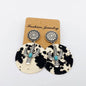 Western Style Cactus Animal Skin Double Charm Earrings