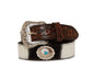 Distinguished Turquoise Hand-Tooled Leather Belt