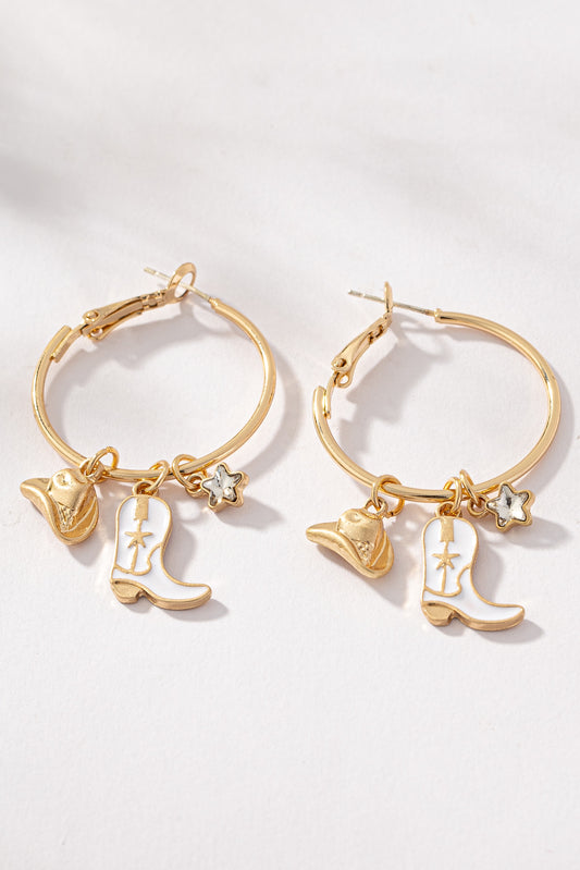 Cowboy Boot and Hat Hoop Earrings
