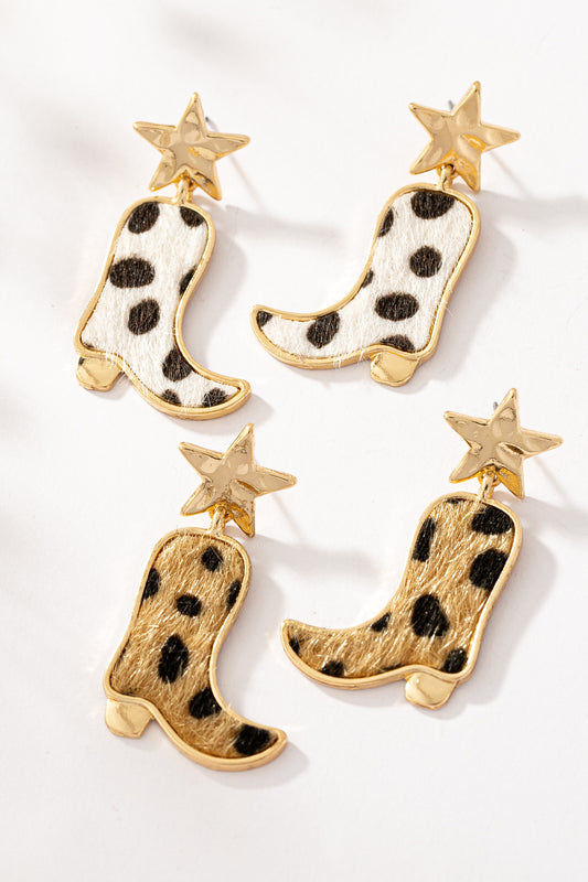 Leopard Drop Earrings