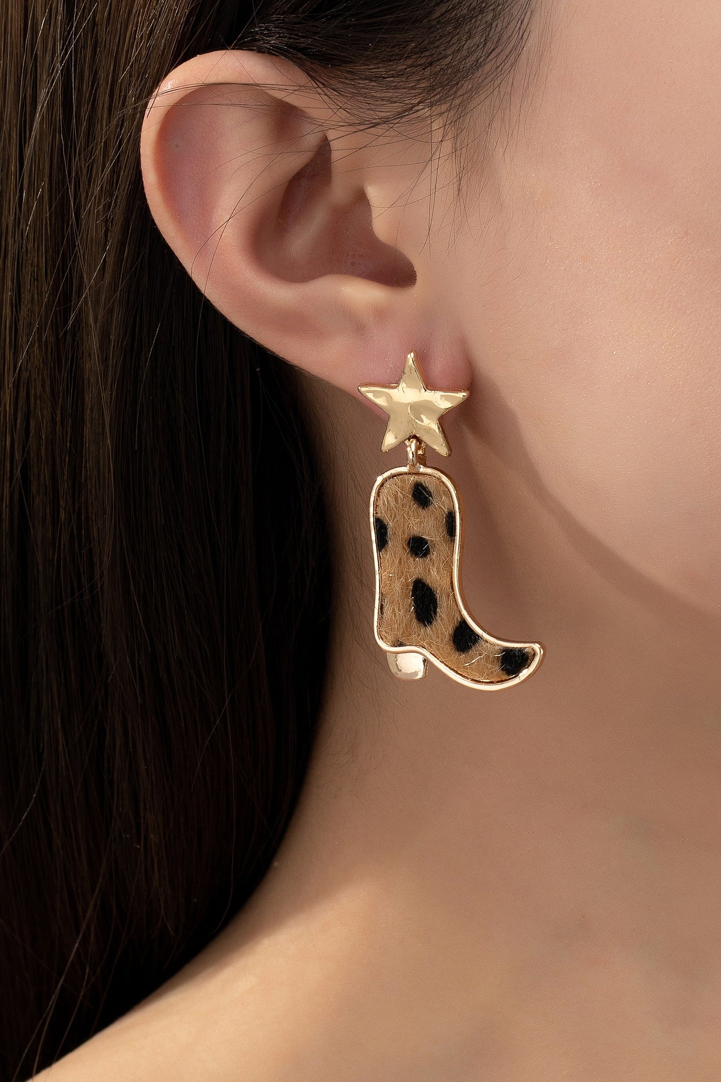 Leopard Drop Earrings