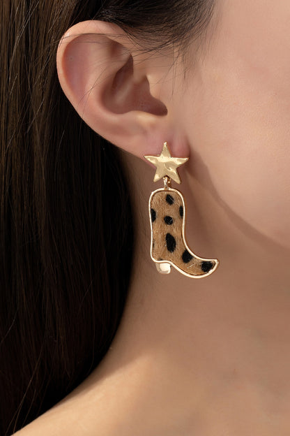 Leopard Drop Earrings