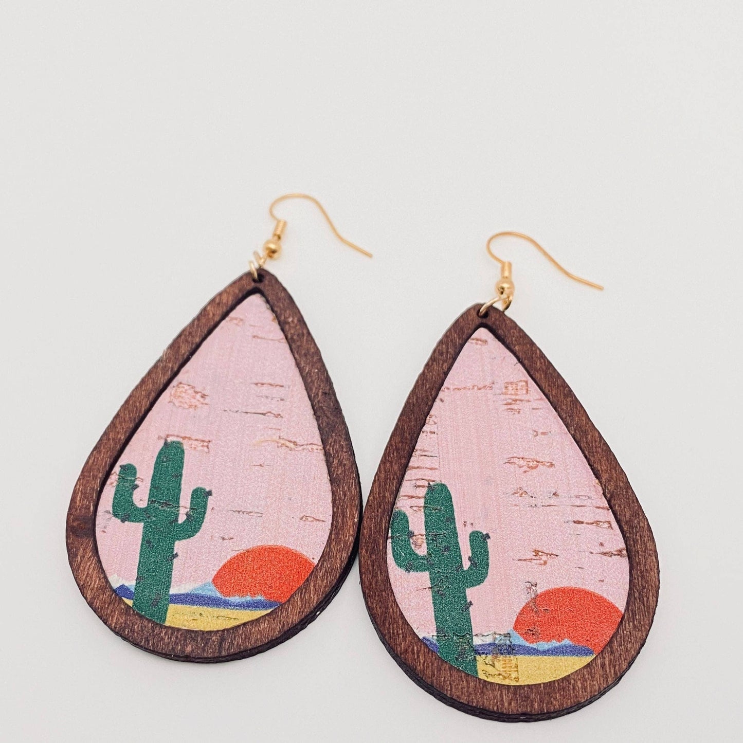 Western Style Drop Shape Women's Wooden Earrings