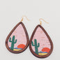 Western Style Drop Shape Women's Wooden Earrings