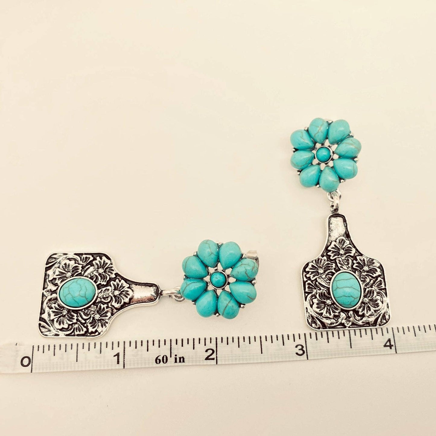 Western Style Cattle Tag Post Earrings